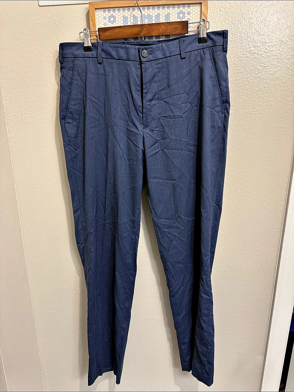 Van Heusen Straight Fit Dress Pants Men's Blue Waist 33x32